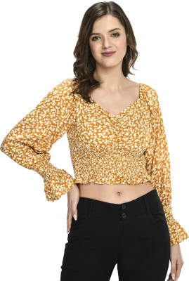 Shiva Trends Casual Printed Women Yellow Top