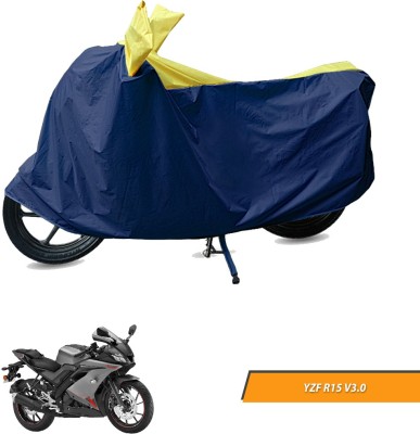 Electronic Buzzzz Two Wheeler Cover for Yamaha(YZF R15 V3.0, Blue, Yellow)