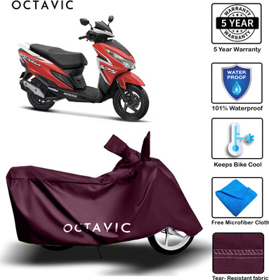 octavic Waterproof Two Wheeler Cover for Honda(Grazia, Maroon)