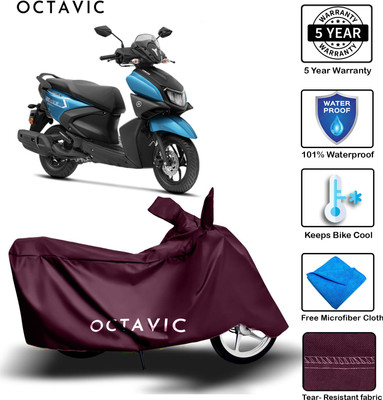 Mdstar Waterproof Two Wheeler Cover for Yamaha(Ray ZR, Maroon)