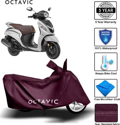 AUTOCAD Waterproof Two Wheeler Cover for Yamaha(Fascino, Maroon)