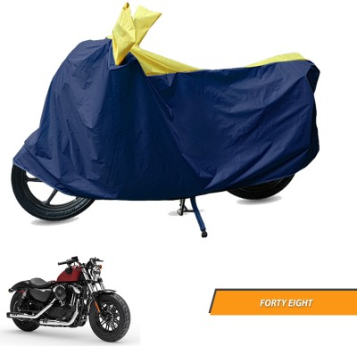 Electronic Buzzzz Two Wheeler Cover for Harley Davidson(Forty Eight, Blue, Yellow)