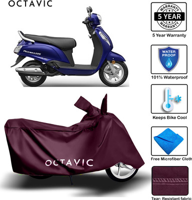 octavic Waterproof Two Wheeler Cover for Suzuki(Access, Maroon)