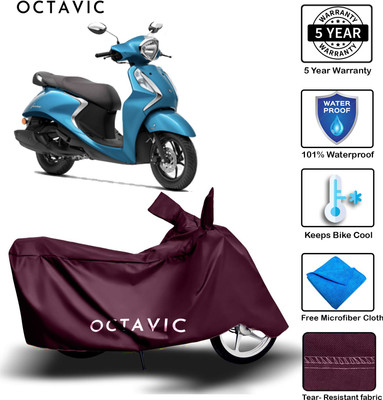 AUTOCAD Waterproof Two Wheeler Cover for Yamaha(Fascino, Maroon)