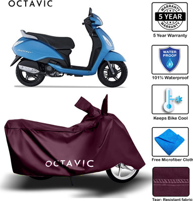 AUTOCAD Waterproof Two Wheeler Cover for TVS(Jupiter, Maroon)