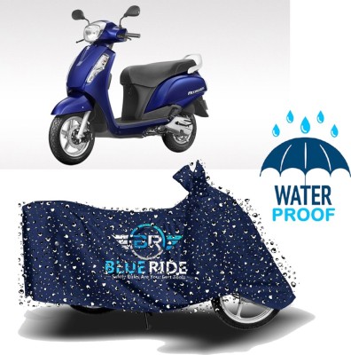 BLUERIDE Two Wheeler Cover for Suzuki(Access 125, Blue)