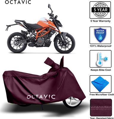octavic Waterproof Two Wheeler Cover for KTM(200 Duke, Maroon)
