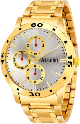 Alloro Original Gold Plated Watch Silver Dial & Golden Chain for Boys Original Gold Plated Watch Silver Dial & Golden Chain for Boys Analog Watch  - For Men
