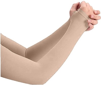 jeniry Cotton, Nylon Arm Sleeve For Men & Women(Free, Beige)