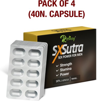 Riffway SX Sutra S-exual Capsule Provides Full S-E-X Satisfaction & Strength Time(Pack of 4)