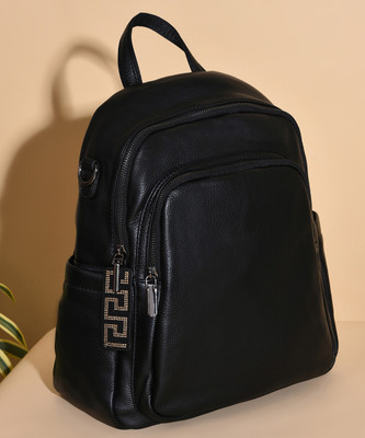 Haute Sauce Textured Backpack with Zip Lock 20 L Laptop Backpack(Black)