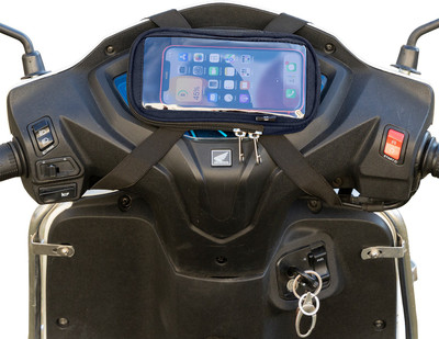 Yumin Mobile Holder Pouch Bag For Activa Jupiter All Scooter Scooty 7 Inches (Blue) Bike Mobile Holder(Blue)