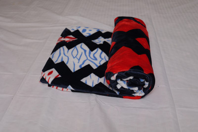 AROHA Printed Double AC Blanket for  AC Room(Microfiber, BLUE & RED)