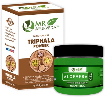 MR Ayurveda Aloe Vera Gel with Neem Tulsi and Triphala Powder - Pack of 2(200 g)