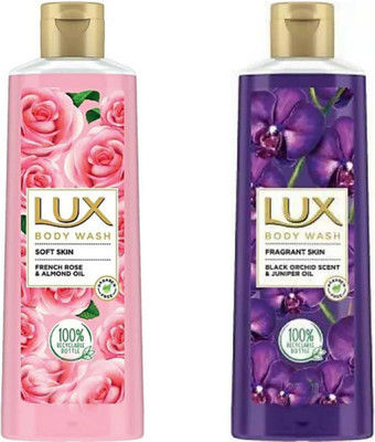 LUX (Black Orchid Scent & Juniper Oil + skin detox freesia scent & aloe vera(2 x 122.5 ml)