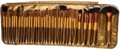 sunisa 32 Pcs Makeup Brushes Set With Golden Leather Pouch For Eye Shadow Blush(Pack of 32)