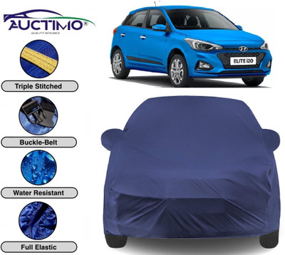 AUCTIMO Car Cover For Hyundai Elite i20 (With Mirror Pockets)(Blue)