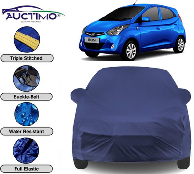 AUCTIMO Car Cover For Hyundai Eon (With Mirror Pockets)(Blue)