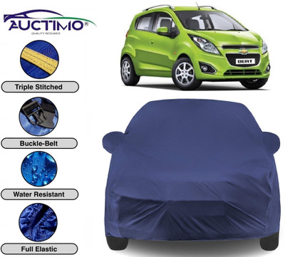 AUCTIMO Car Cover For Chevrolet Beat (With Mirror Pockets)(Blue)