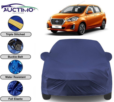 AUCTIMO Car Cover For Datsun Go (With Mirror Pockets)(Blue)