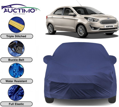 AUCTIMO Car Cover For Ford Aspire (With Mirror Pockets)(Blue)