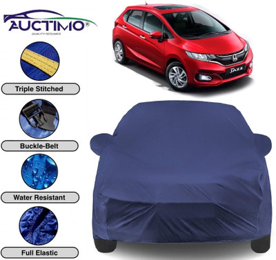 AUCTIMO Car Cover For Honda Jazz 1.2 V i VTEC (With Mirror Pockets)(Blue)