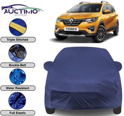 AUCTIMO Car Cover For Renault Triber RXL (With Mirror Pockets)(Blue)