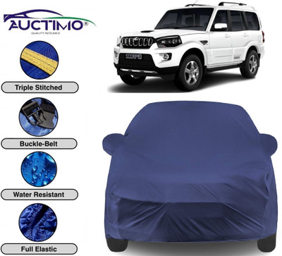AUCTIMO Car Cover For Mahindra Scorpio (With Mirror Pockets)(Blue)
