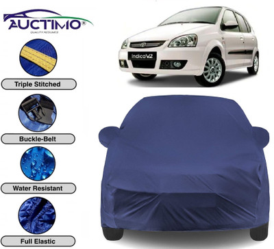 AUCTIMO Car Cover For Tata Indica V2 (With Mirror Pockets)(Blue)