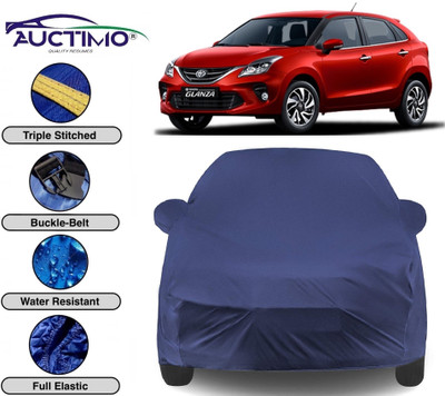 AUCTIMO Car Cover For Toyota Glanza V Petrol (With Mirror Pockets)(Blue)