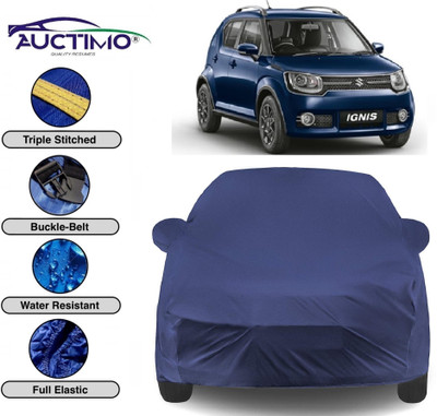 AUCTIMO Car Cover For Maruti Suzuki Ignis (With Mirror Pockets)(Blue)