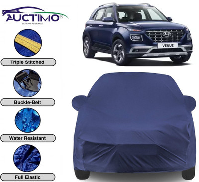AUCTIMO Car Cover For Hyundai Venue (With Mirror Pockets)(Blue)