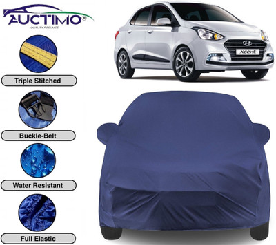 AUCTIMO Car Cover For Hyundai Xcent (With Mirror Pockets)(Blue)