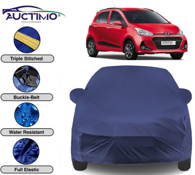 AUCTIMO Car Cover For Hyundai Grand i10 (With Mirror Pockets)(Blue)