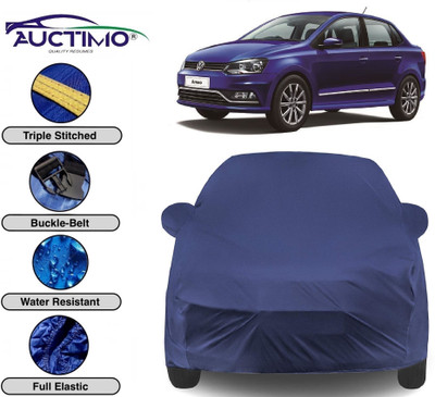 AUCTIMO Car Cover For Volkswagen Ameo 1.0 MPI Trendline Petrol (With Mirror Pockets)(Blue)