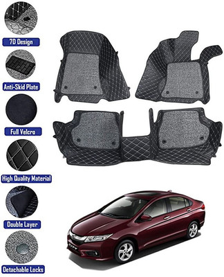 AutoRetail Leather 7D Mat For  Honda City(Black)