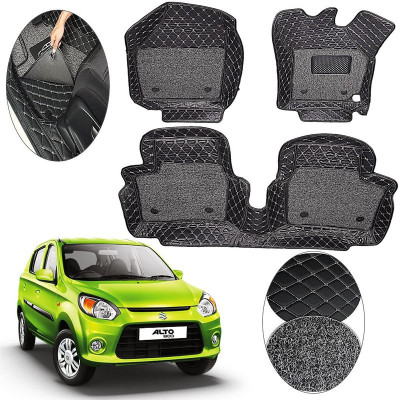 AutoRetail Leather 7D Mat For  Maruti Alto(Black)