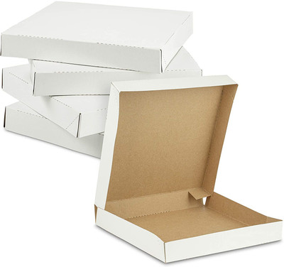 K K Industrial Pizza Box Cardboard, Craft Paper, Paper 8 Inch White Pizza Box, Pizza Packaging Box(Pack of 25 White, Brown)