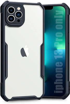 Meephone Back Cover for Apple Iphone 13 Pro Max(Black, Transparent, Grip Case, Pack of: 1)
