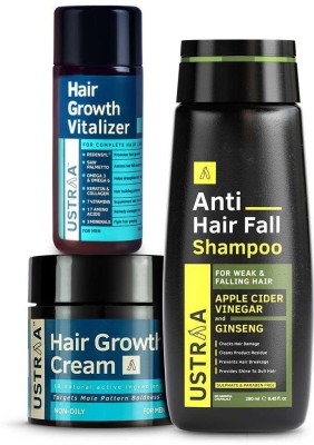 USTRAA Hair Growth Kit (Anti Hairfall Shampoo 250ml, Hair Growth Vitalizer & Cream)(3 Items in the set)