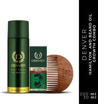 DENVER Hamilton & Beard Growth Oil For Beard Growth(200ml Deo + 30ml Beard Oil) Deodorant Spray – For Men  (230 ml)