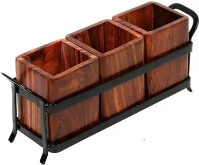stuffcolletion Empty Cutlery Box Case(brown and black  Holds 1 Pieces)