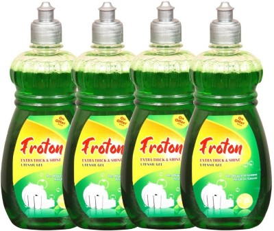 Froton Premium Quality Dish Wash Liquid Utensil Cleaner,Dish Cleaning Gel Dish Cleaning Gel(Lemon, 4 x 500 ml)