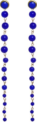 Karatcart Traditional Blue Beads Long Beads Alloy Drops & Danglers