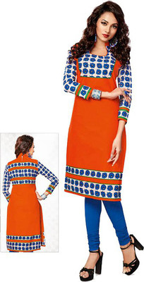 Mopslik Cotton Blend Printed Kurta Fabric