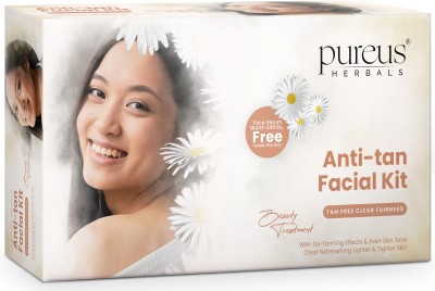 Pureus Herbals Anti Tan Facial Kit for Tan Removal & Instant Glowing (470 gm + 15 ml)(470 g)