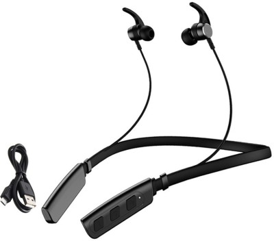 WeRock B235 Wireless Neckband with Mic Powerful Stereo Sound Quality BT Headset W6 Bluetooth Headset(Black, In the Ear)