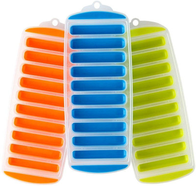 Uratech Multicolor Silicone, Plastic Ice Cube Tray(Pack of3)