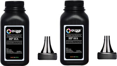 QUINK Toner Refill Powder for HP 88A Printer Cartridge (Pack of 2, Black ) Black Ink Toner Powder