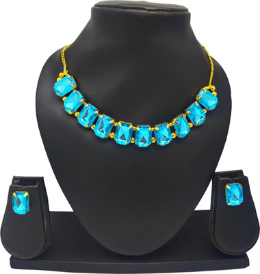 barakath Alloy Blue Jewellery Set(Pack of 1)